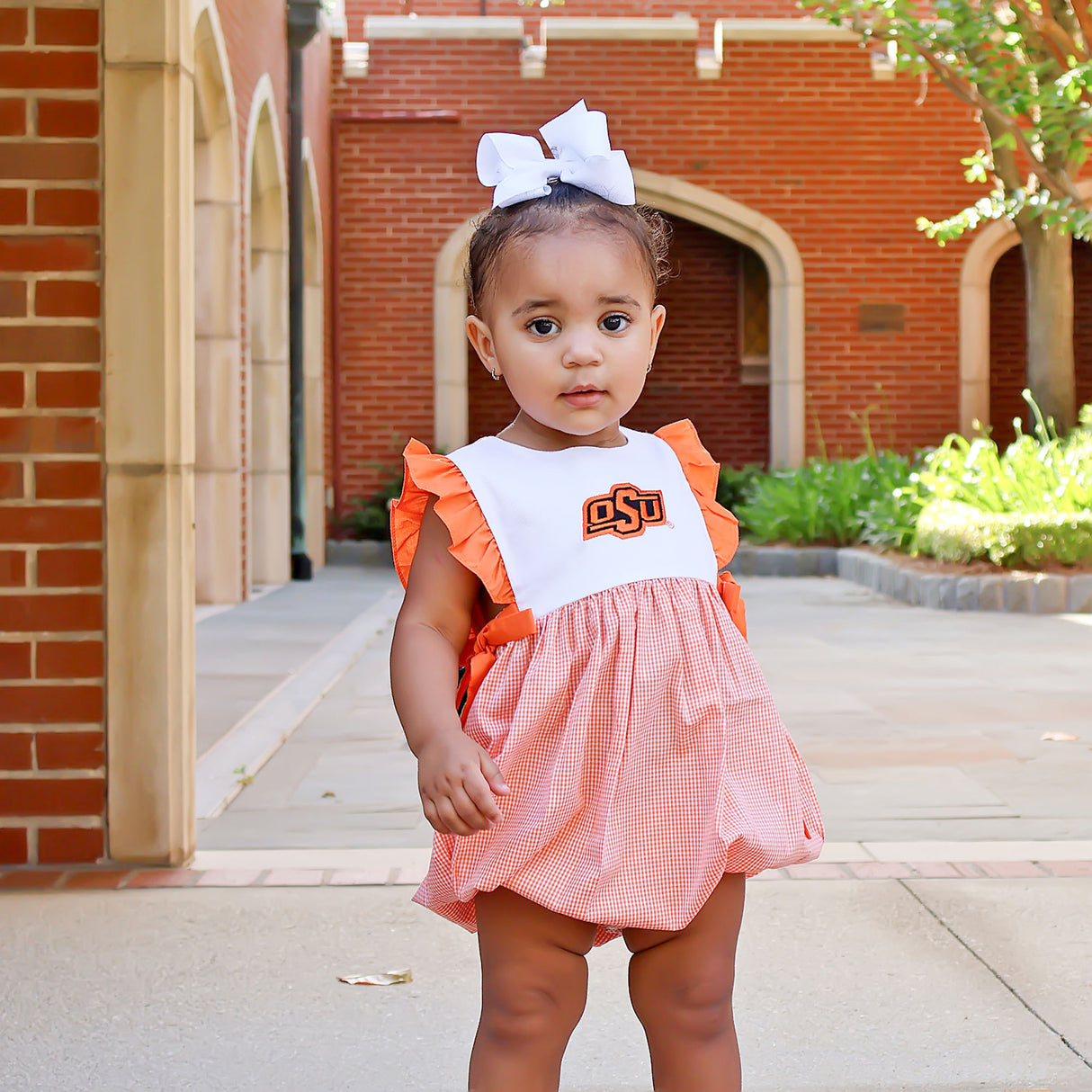 Oklahoma State Embroidered Orange Ruffle Bubble