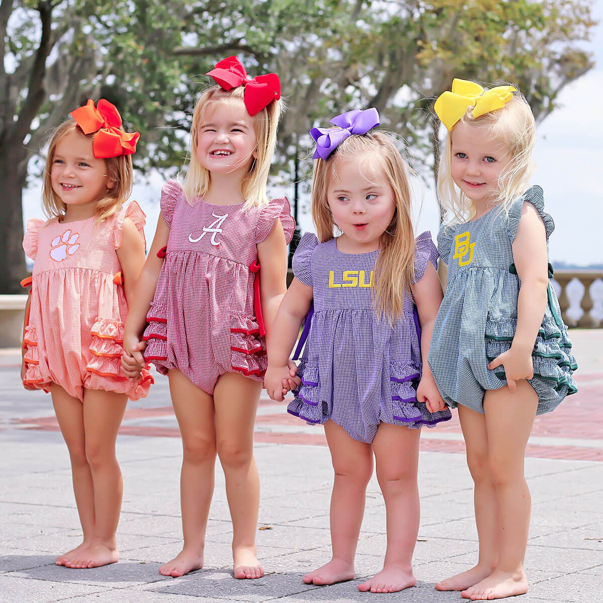 Clemson Embroidered Orange Ruffle Bubble