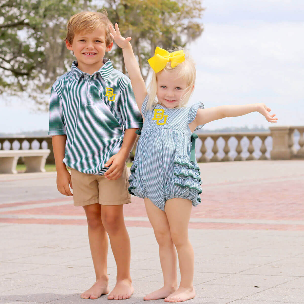 Baylor Embroidered Hunter Green Performance Polo