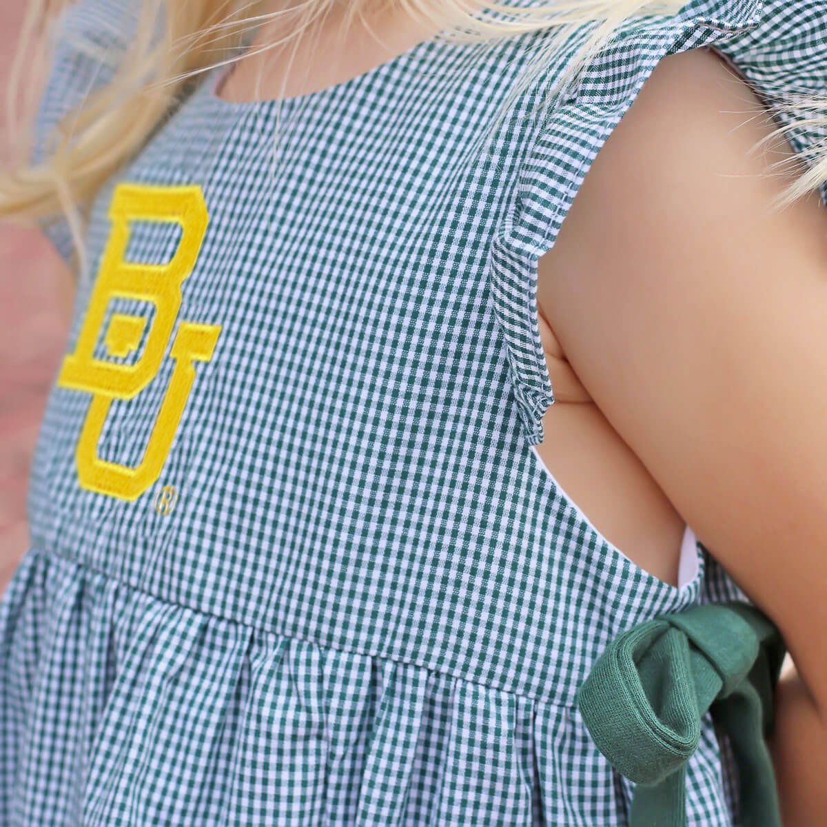 Baylor Embroidered Hunter Green Ruffle Bubble