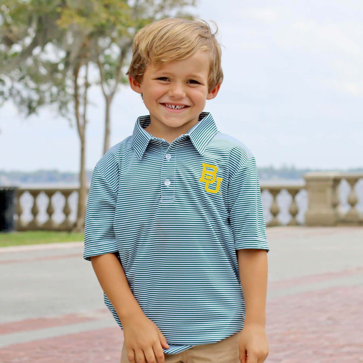 Baylor Embroidered Hunter Green Performance Polo