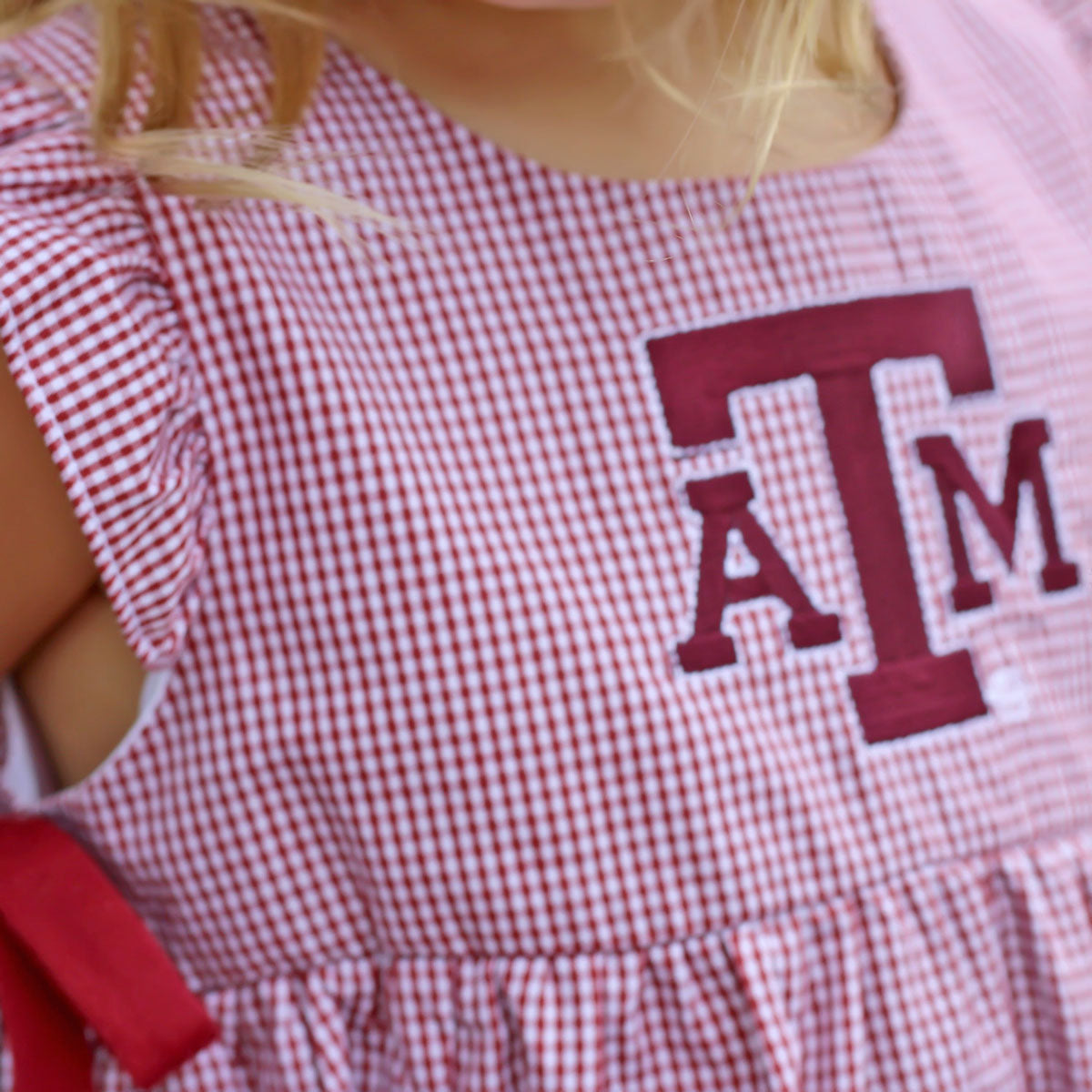 Texas A&M Embroidered Maroon Ruffle Bubble