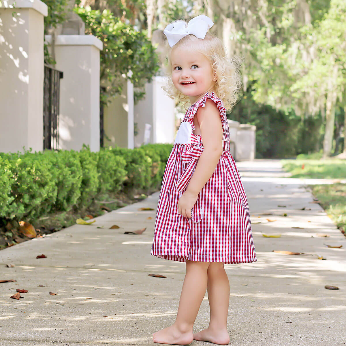 Maroon Gingham Avery Dress