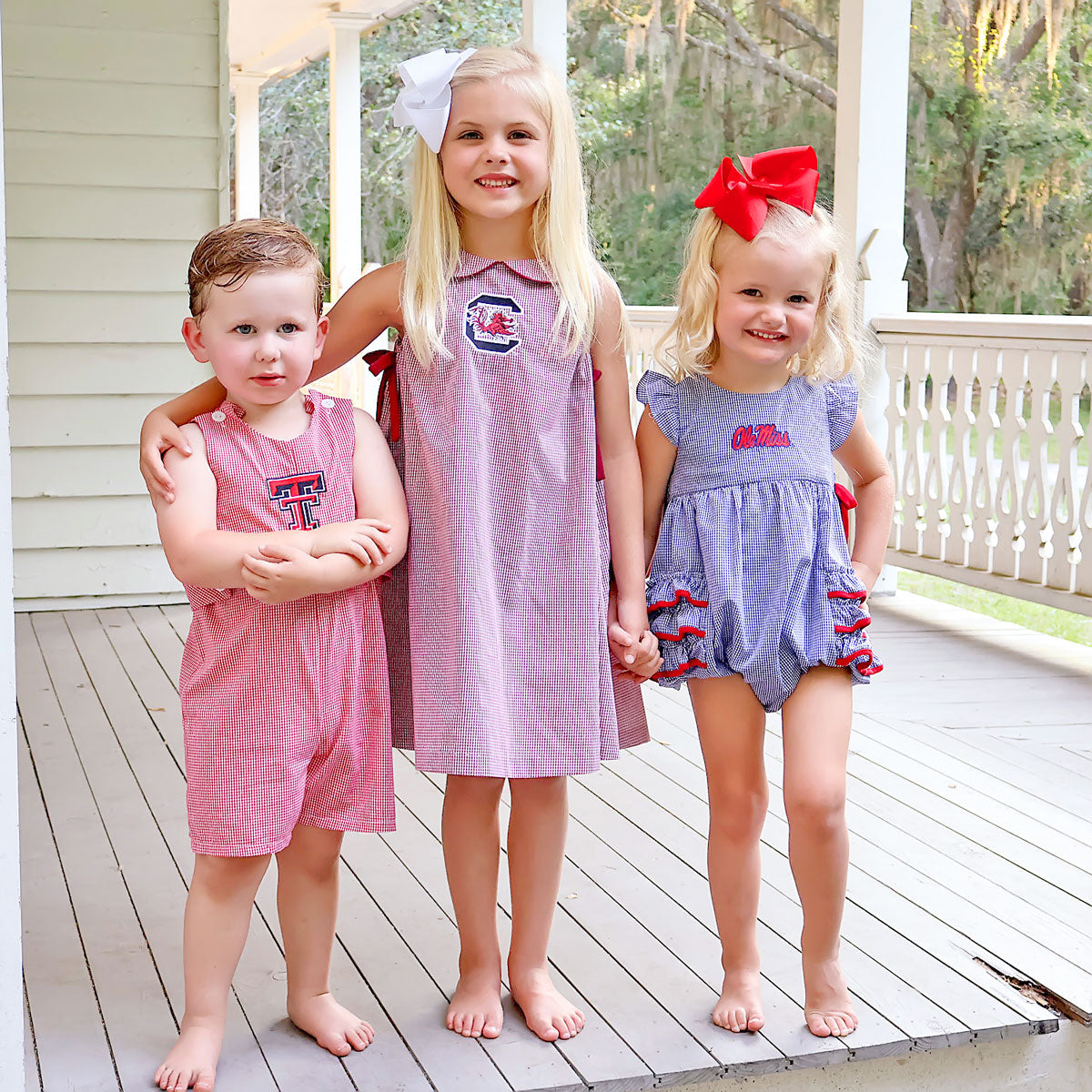 Ole Miss Embroidered Navy Ruffle Bubble