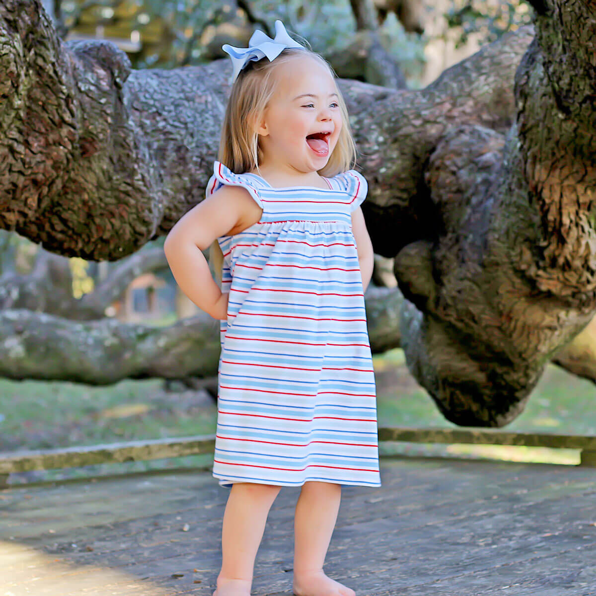 Patriotic Play Red & Blue Stripe Amy Dress