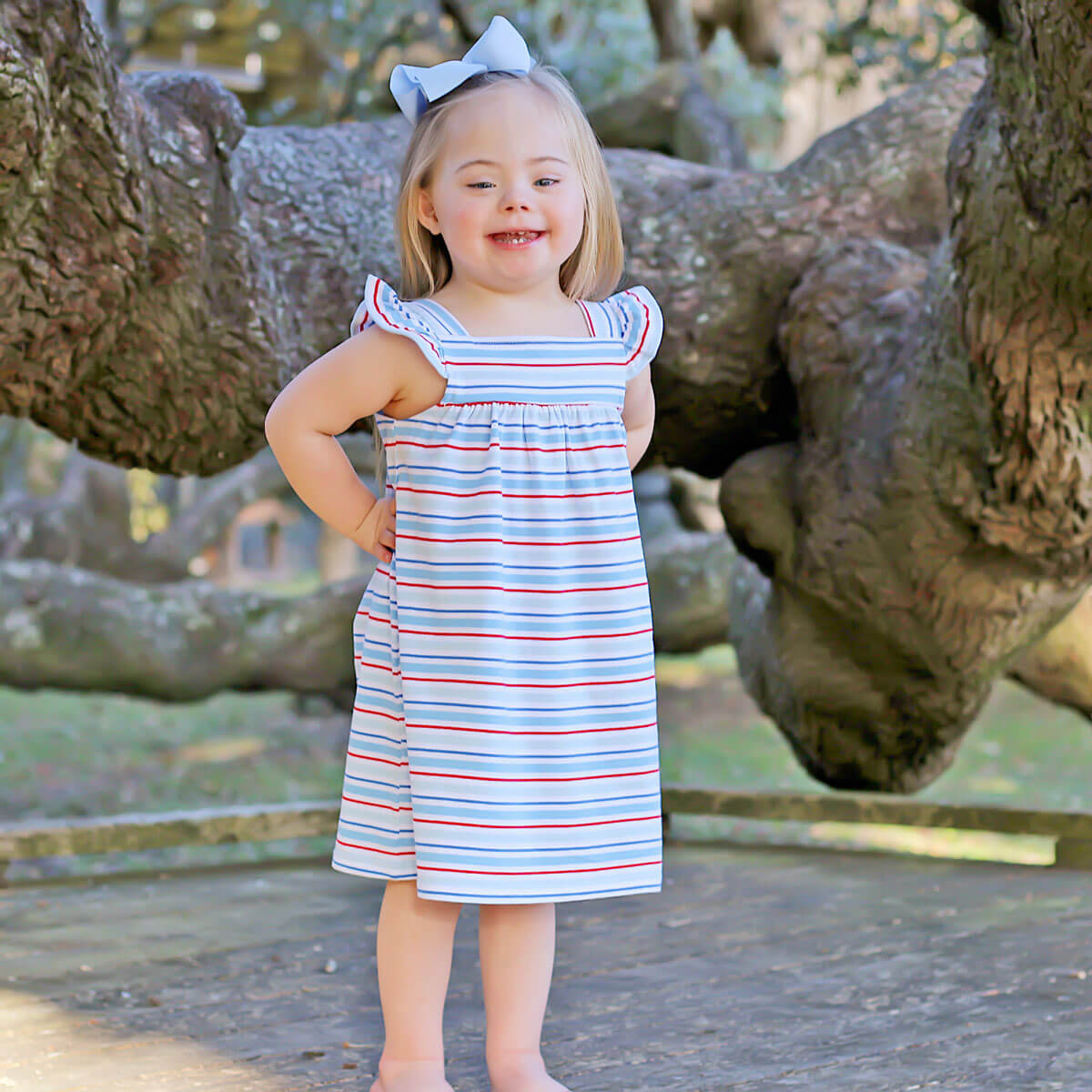 Patriotic Play Red & Blue Stripe Amy Dress