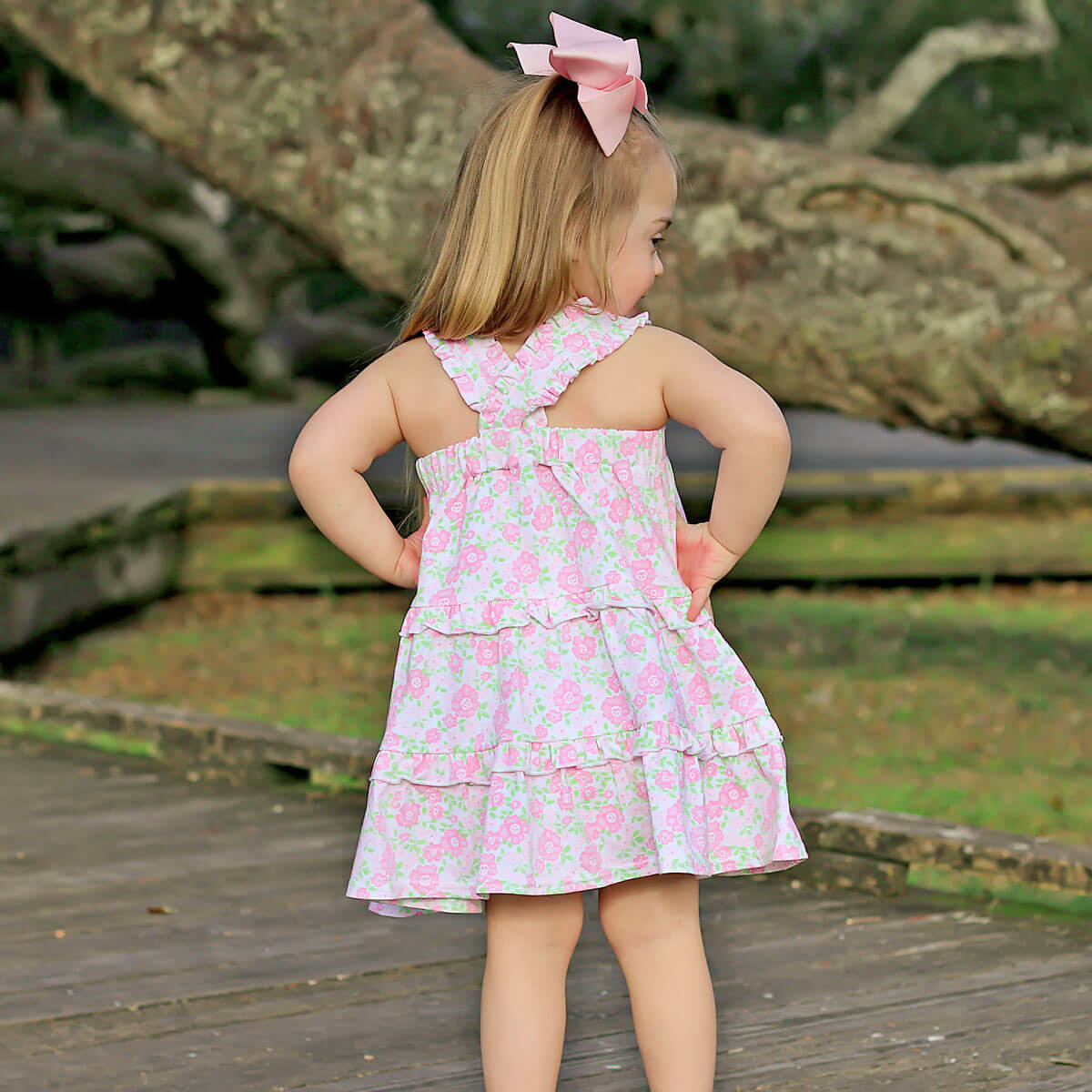 Pink Floral Callie Tiered Dress