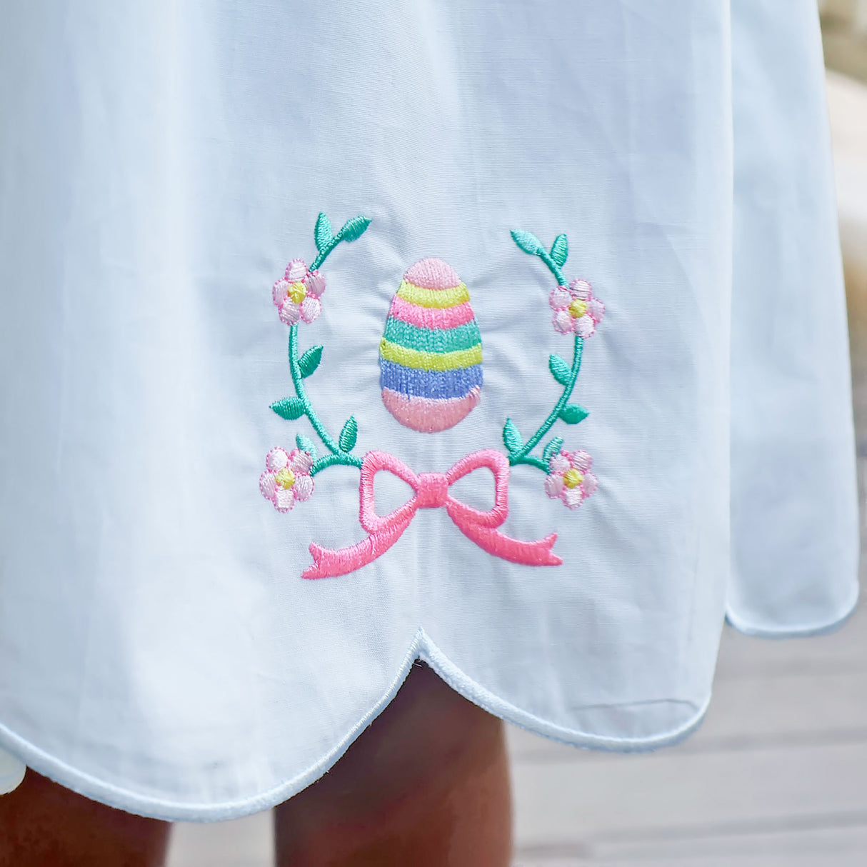 Easter Eggs & Bows Light Blue Lacey Dress