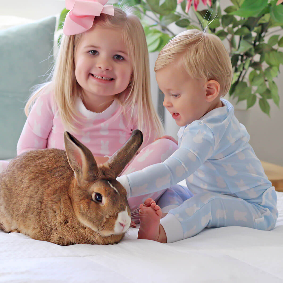 Bunny Peeps Light Blue Zip Sleeper