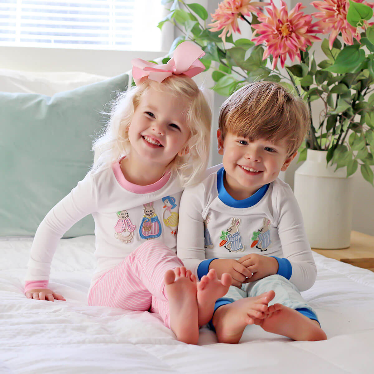 Storybook Rabbit Blue Stripe Pajamas