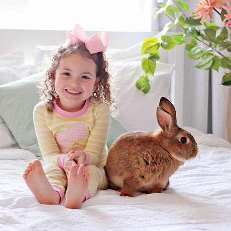 Pink Bunny Yellow Stripe Pajamas