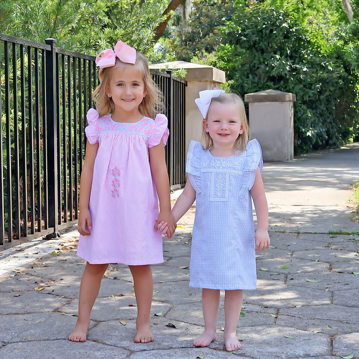 Pink Gingham Embroidered Beach Dress