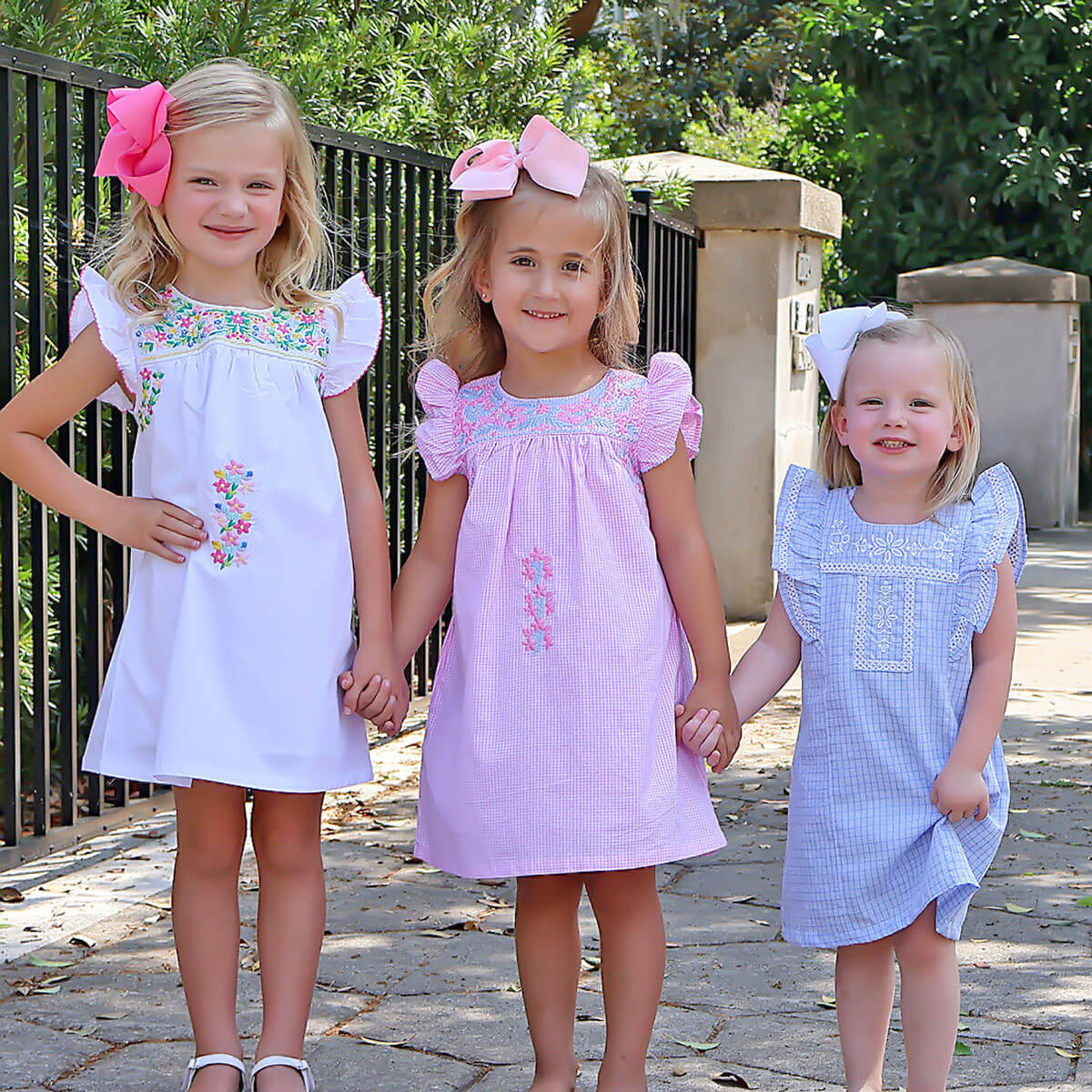 Pink Gingham Embroidered Beach Dress