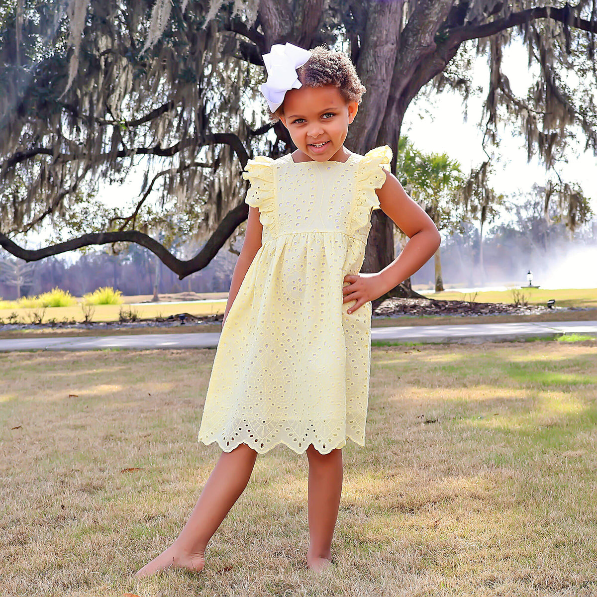 white christmas dresses Trini Cotton Eyelet Maxi Dress main image 0