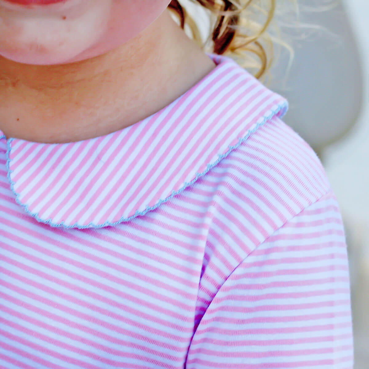 Caroline Pink Stripe Ruffle Pocket Dress