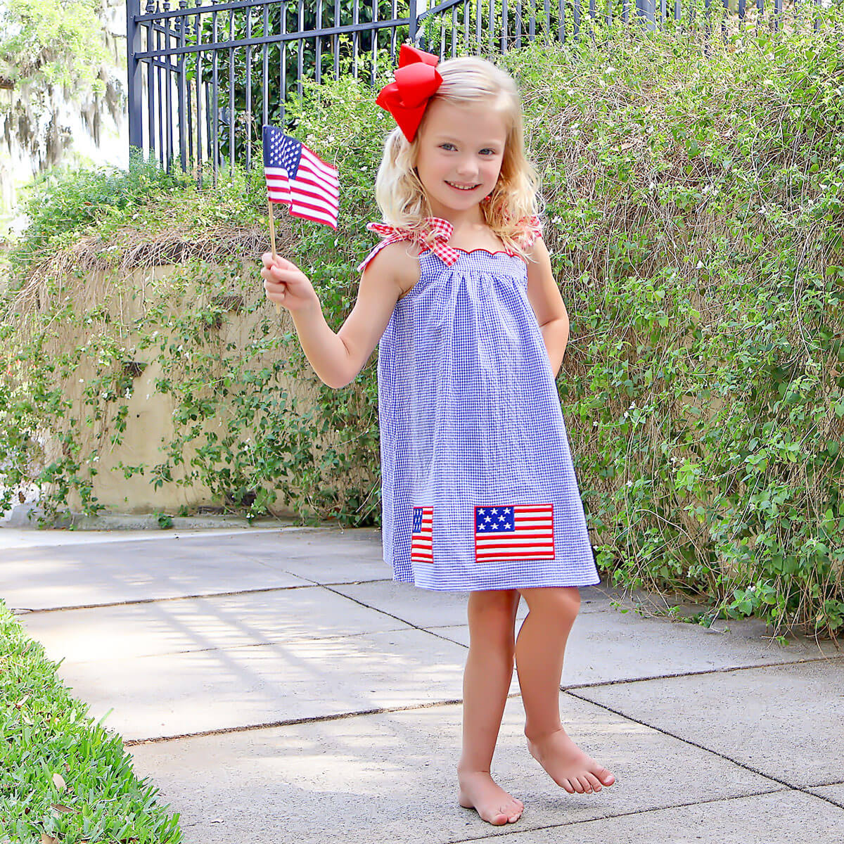 American Flag Blue Gingham Aurora Dress