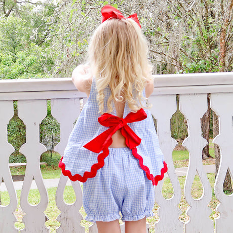 Star Spangled Light Blue Gingham Sadie Bloomer Set