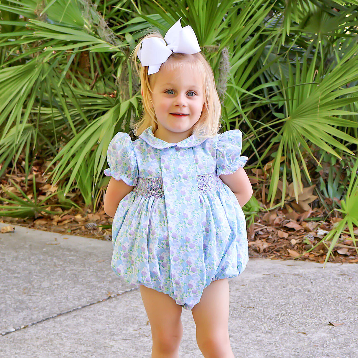 Garden Getaway Blue Smocked Beth Bubble