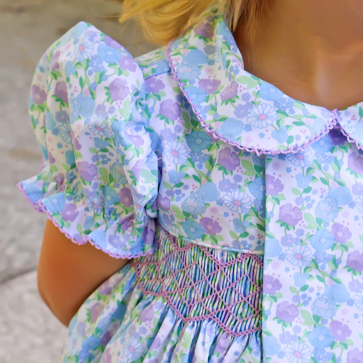 Garden Getaway Blue Smocked Beth Bubble