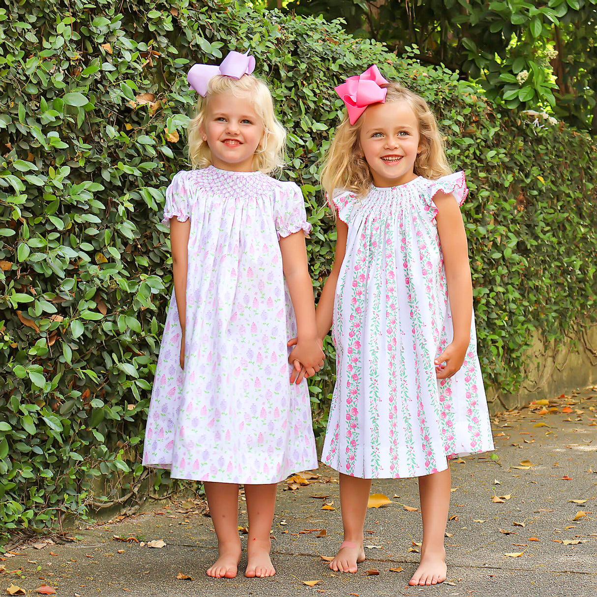 Hydrangea Floral Lavender Smocked Bishop Dress