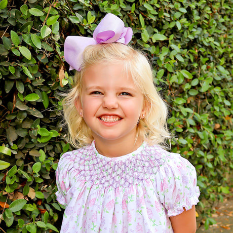 Hydrangea Floral Lavender Smocked Bishop Dress
