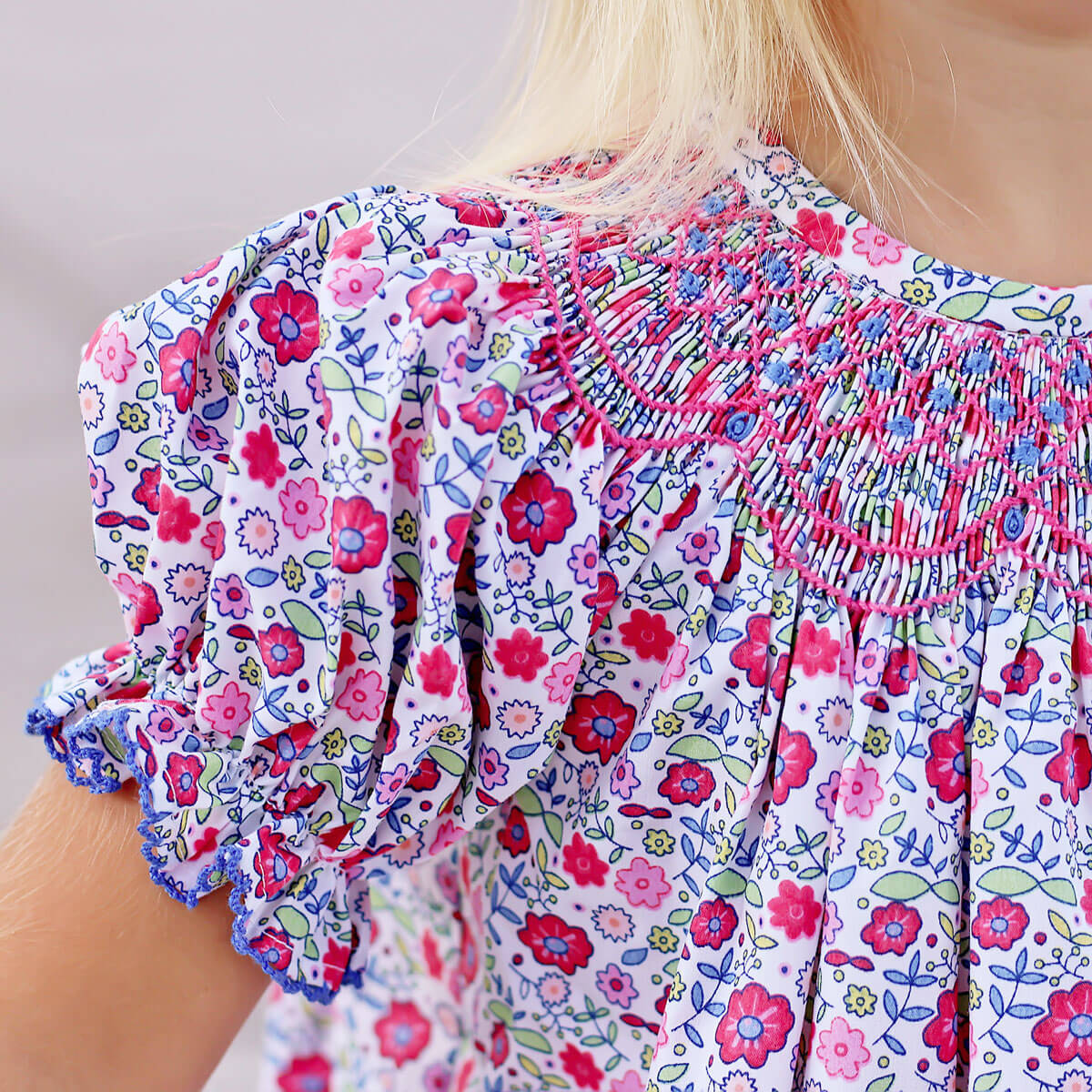 Fall Floral Smocked Bishop Bubble