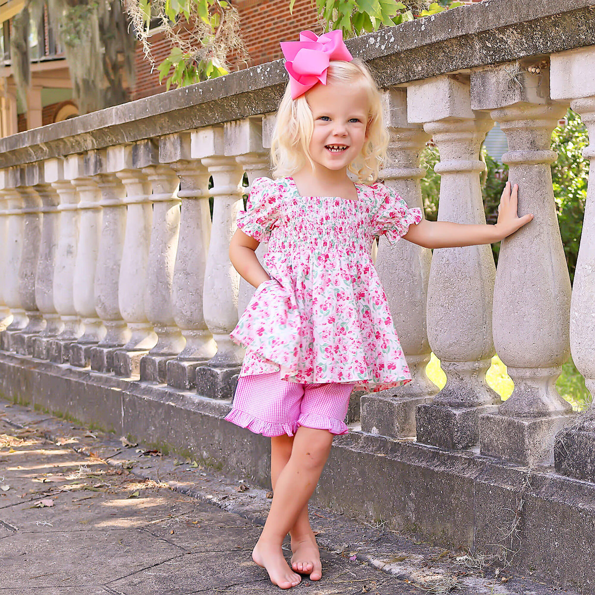 Rose Garden Floral Smocked Hannah Short Set