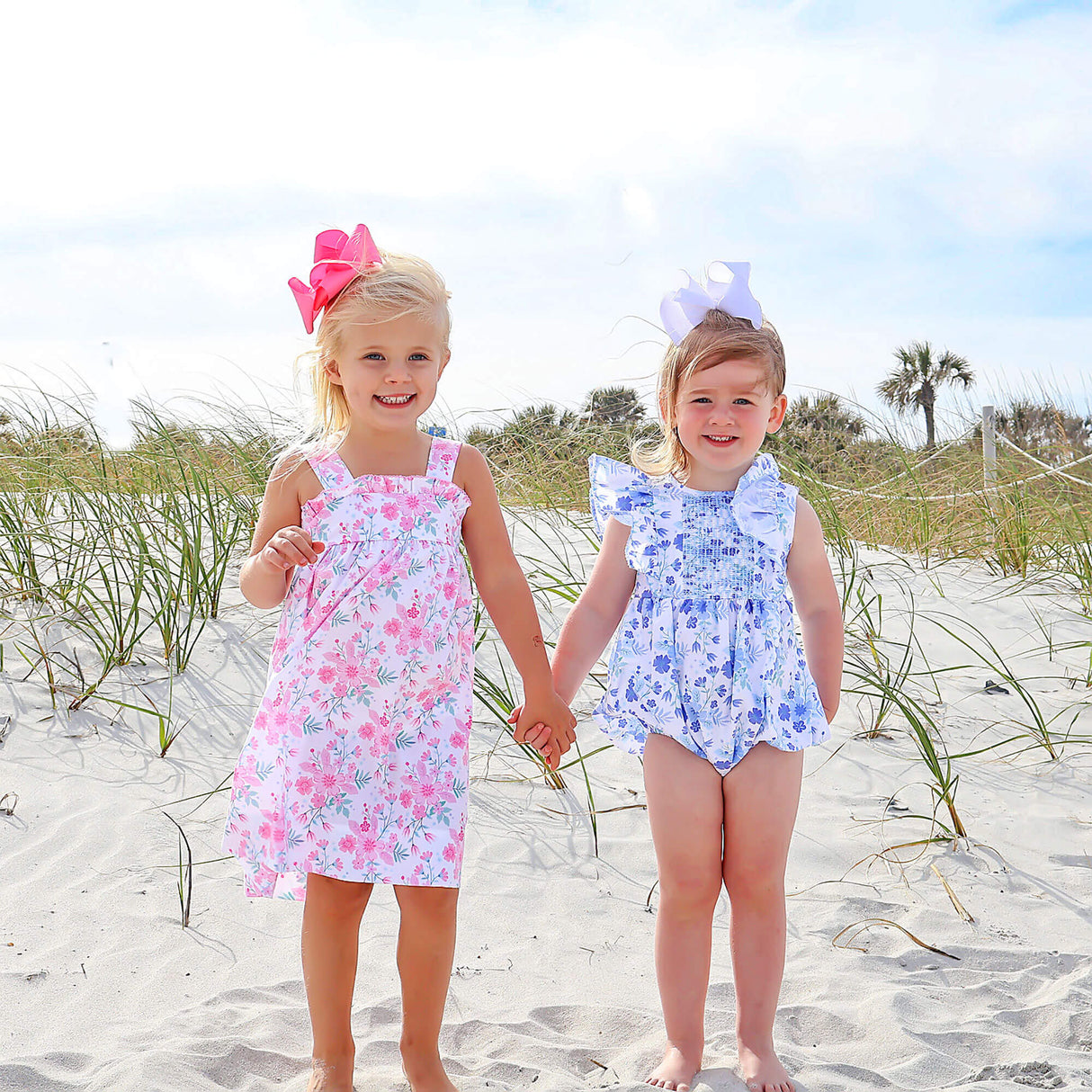 Petal Dream Blue Smocked Rachel Bubble