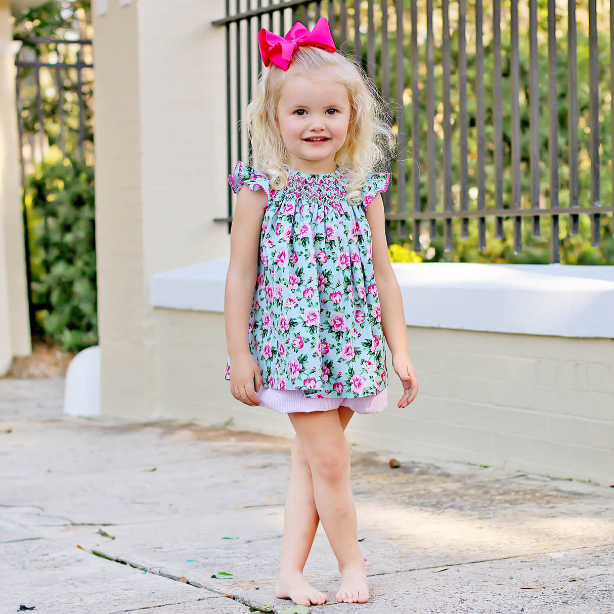 Secret Garden Pink Smocked Bloomer Set