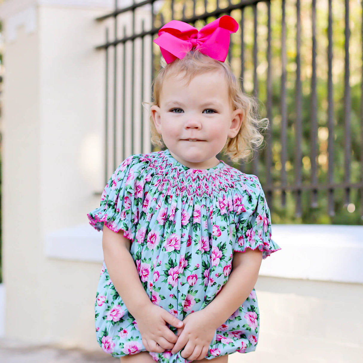 Secret Garden Pink Smocked Bubble