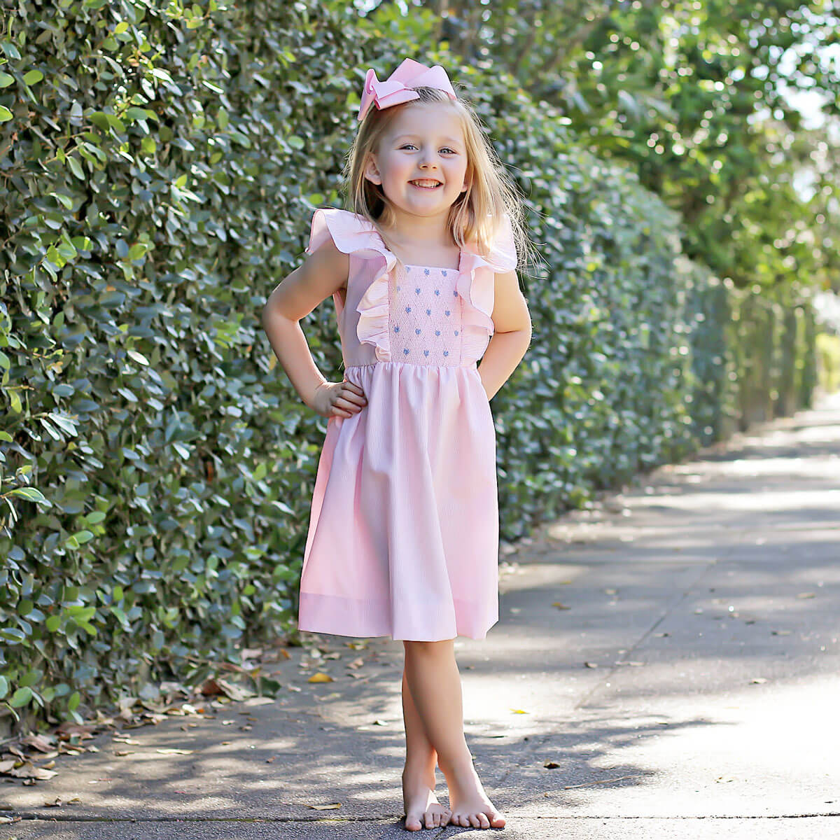 Pink Stripe Smocked Hannah Dress