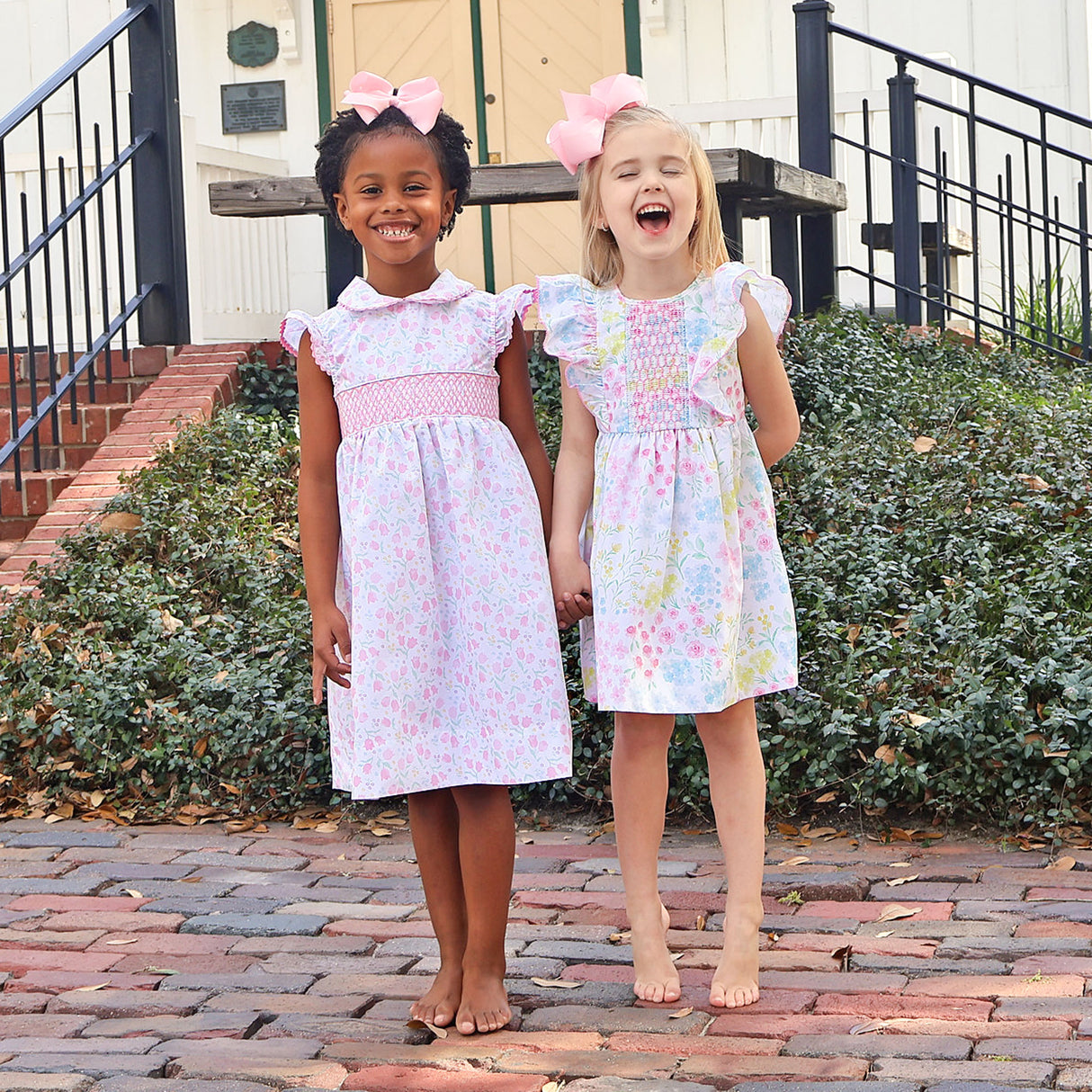 Adorable Tulip Floral Smocked Collared Dress