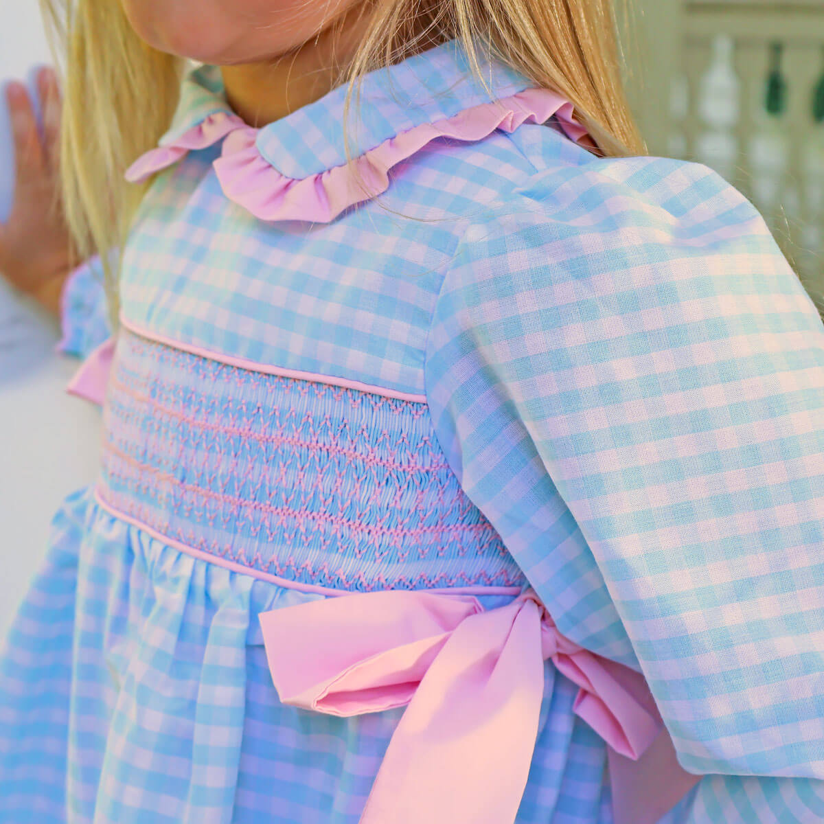 Mint Gingham Geo Smocked Legging Set