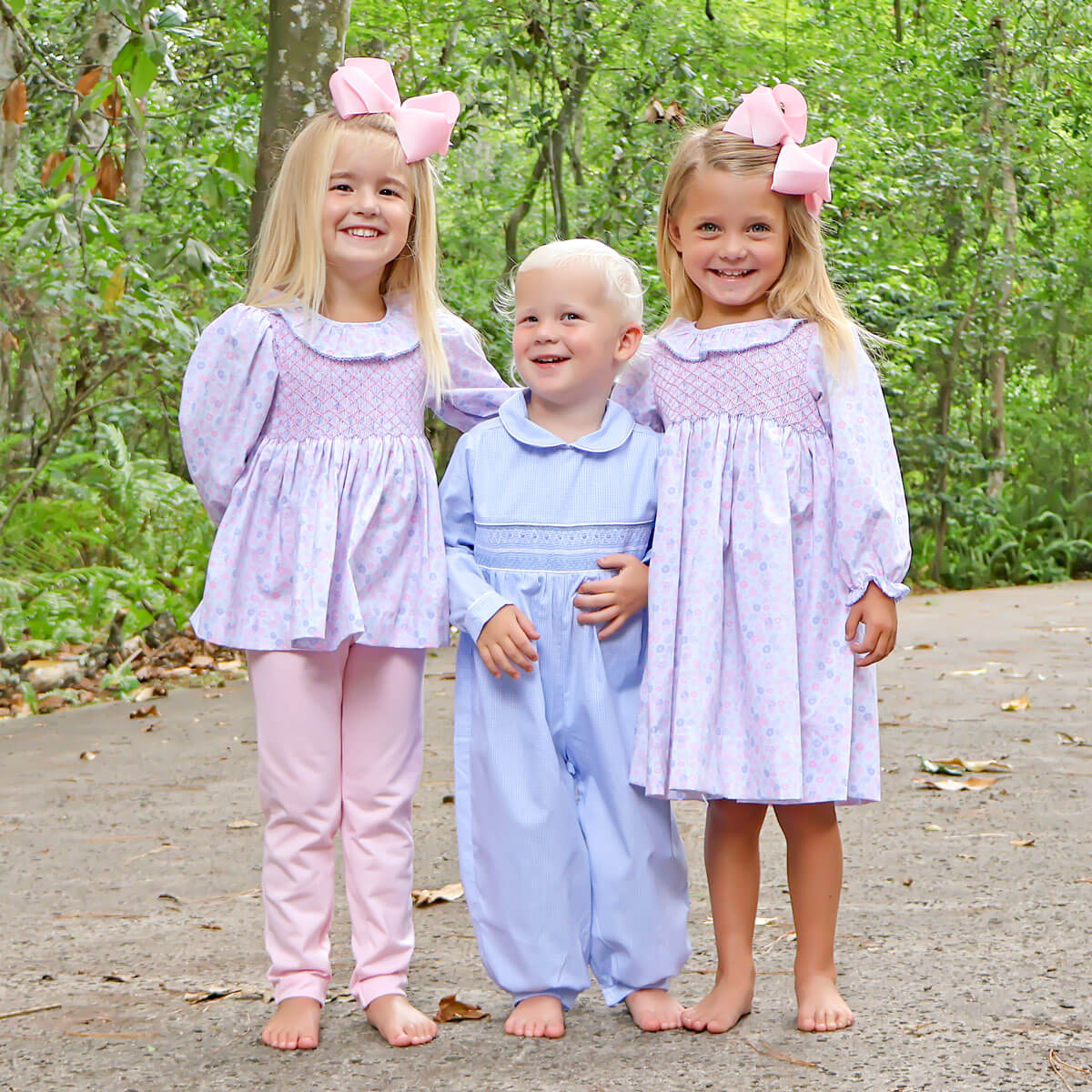 Pink Floral Geo Smocked Legging Set