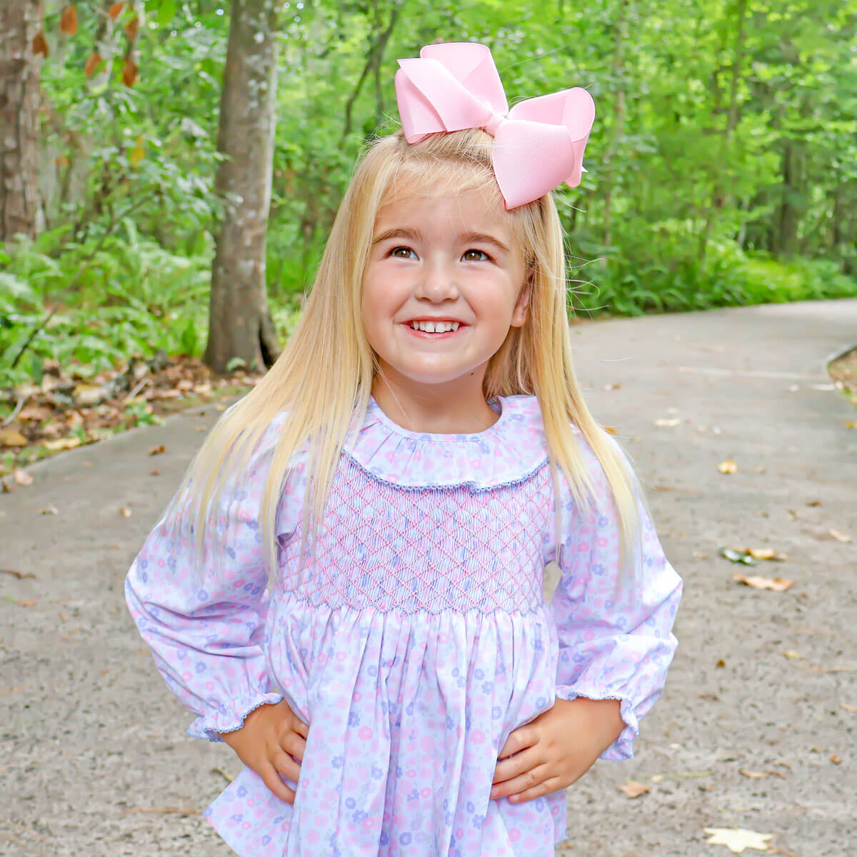 Pink Floral Geo Smocked Legging Set