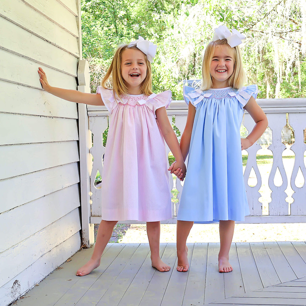 Pretty In Pink Stripe Smocked Bow Dress