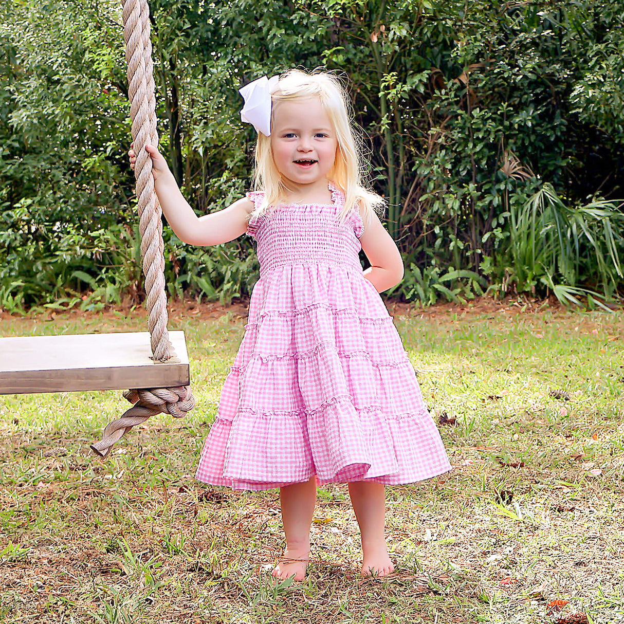 Light Pink Gingham Willow Dress