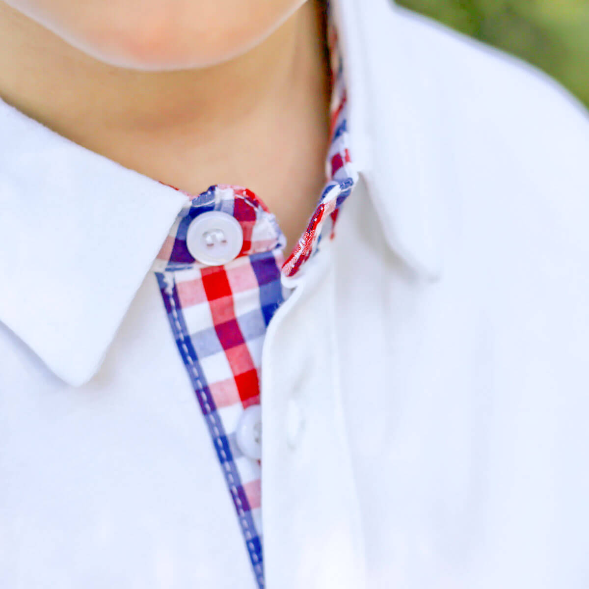 Patriotic Blue & Red Gingham Polo Short Set
