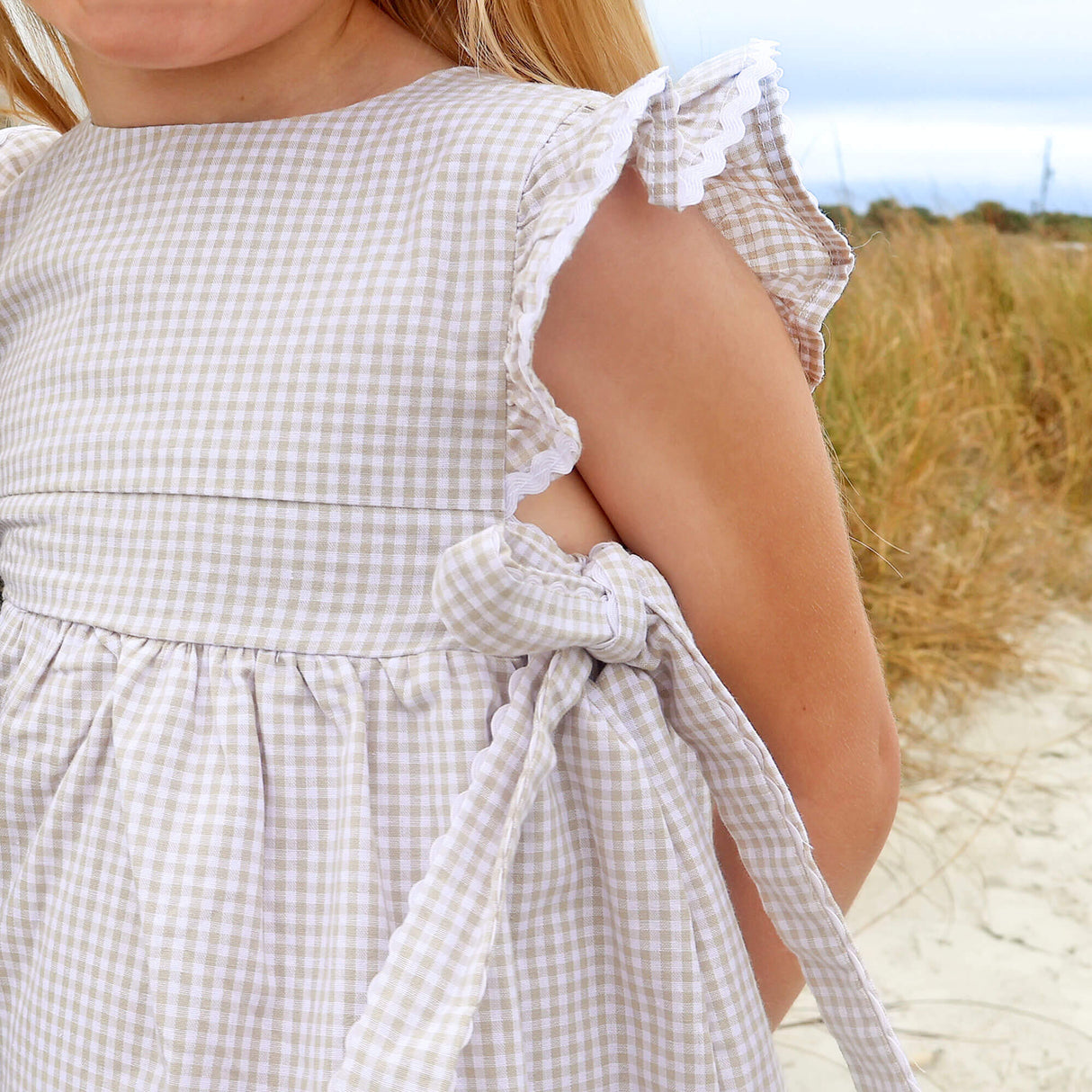 Khaki Gingham Avery Dress