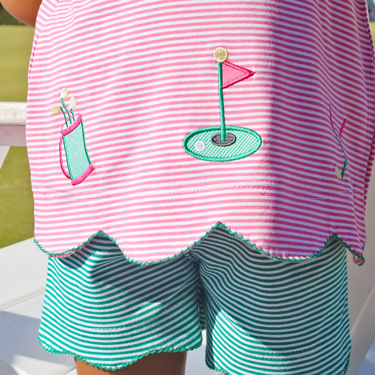 Golf Life Pink Stripe Cleo Short Set