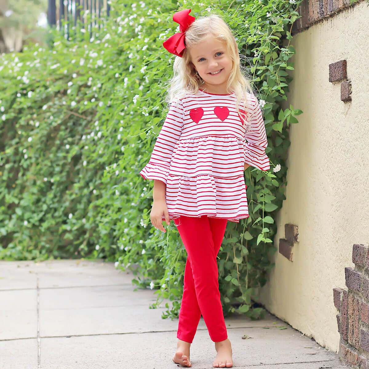 Sweet Valentine Red Stripe Callie Legging Set