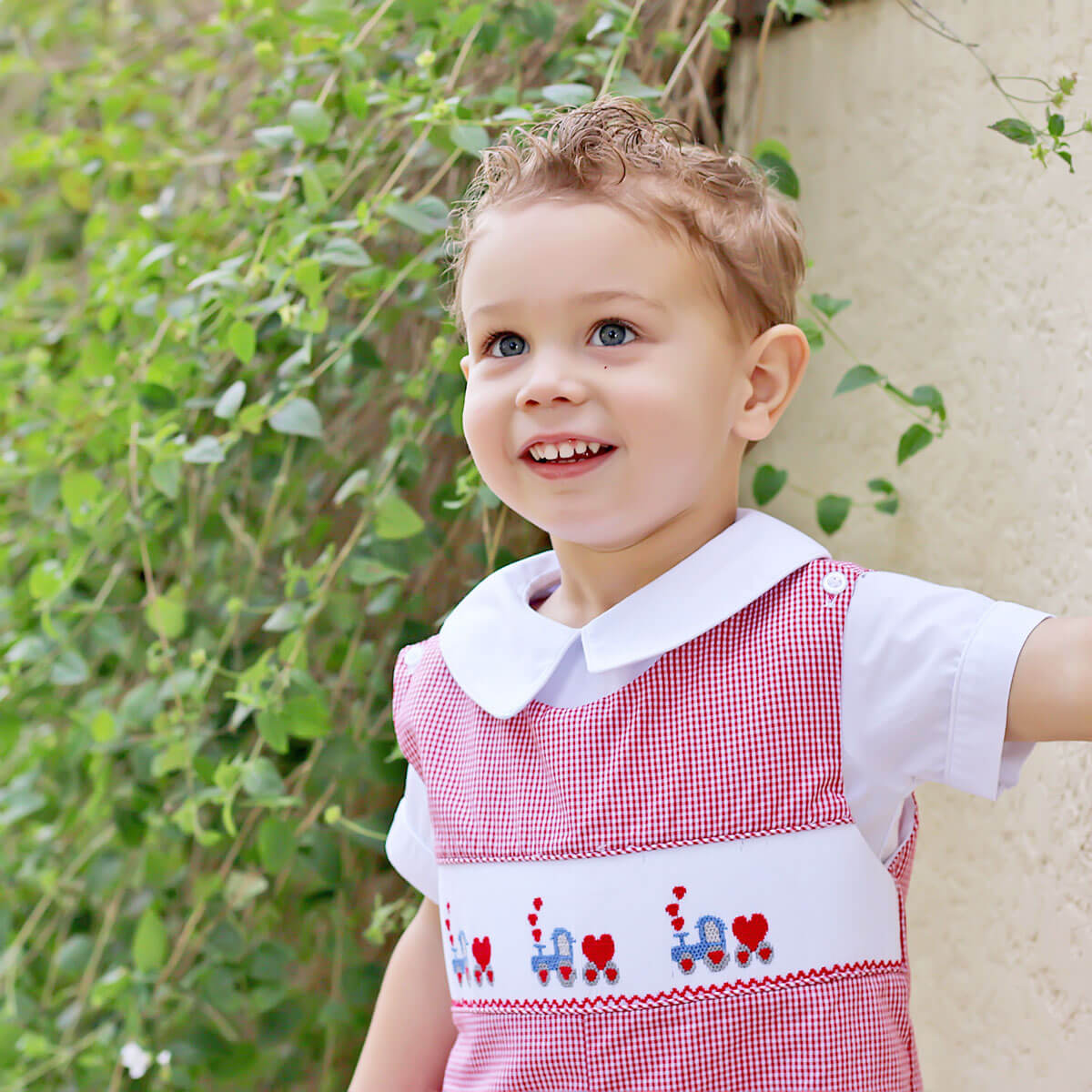 Love Overload Red Train Smocked Longall