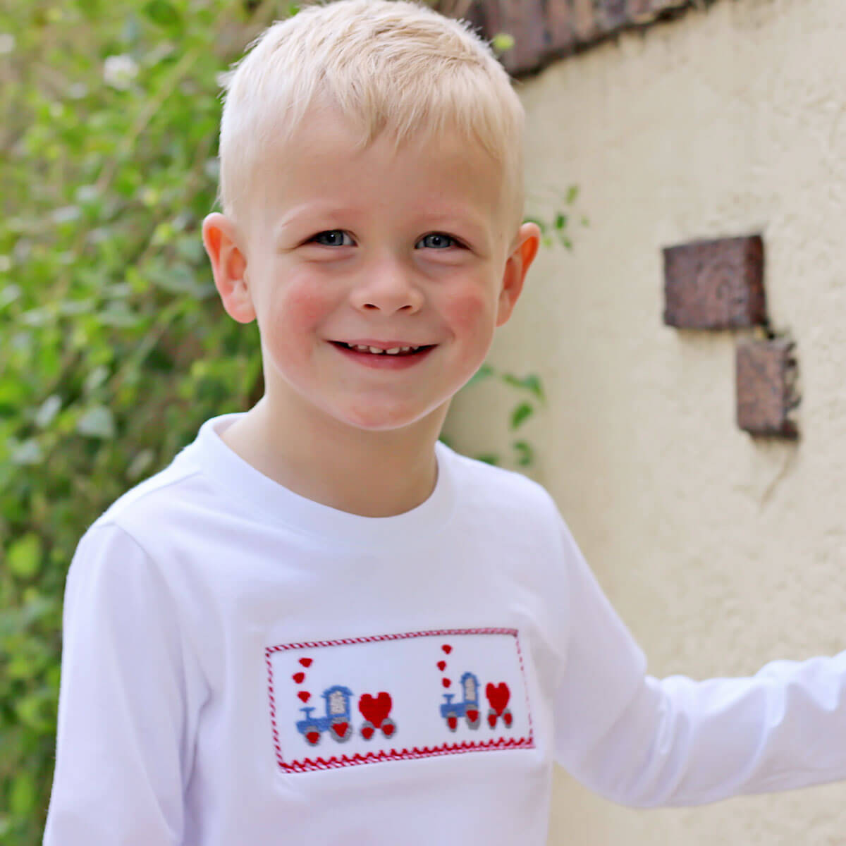 Love Overload Red Train Smocked Pant Set