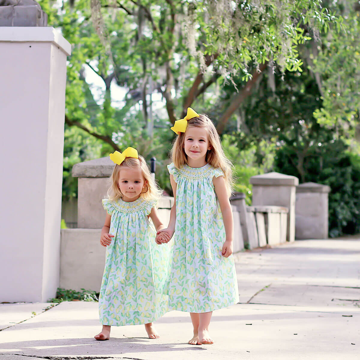 Geometric Smocked Lemon Dress