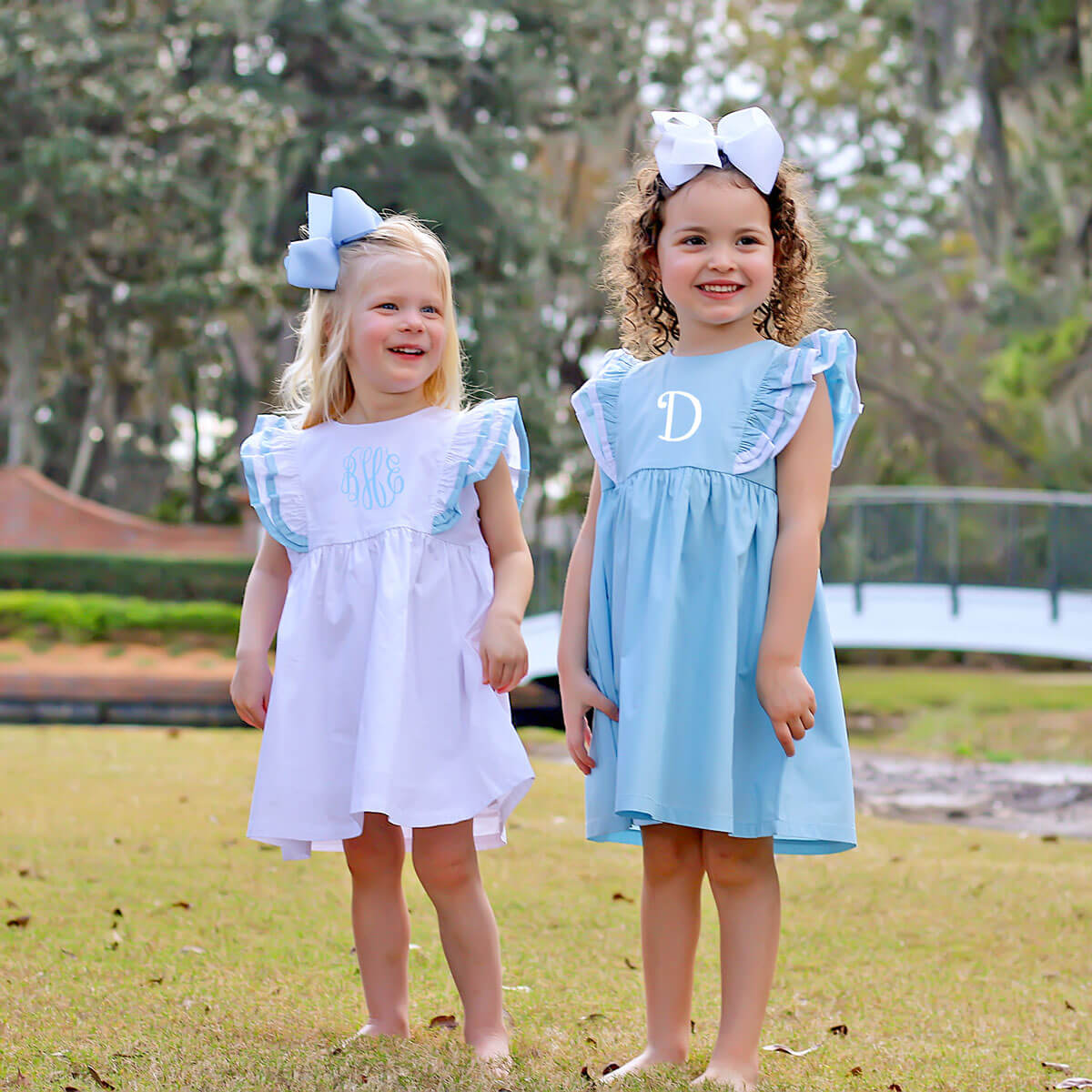 White & Light Blue Alice Dress