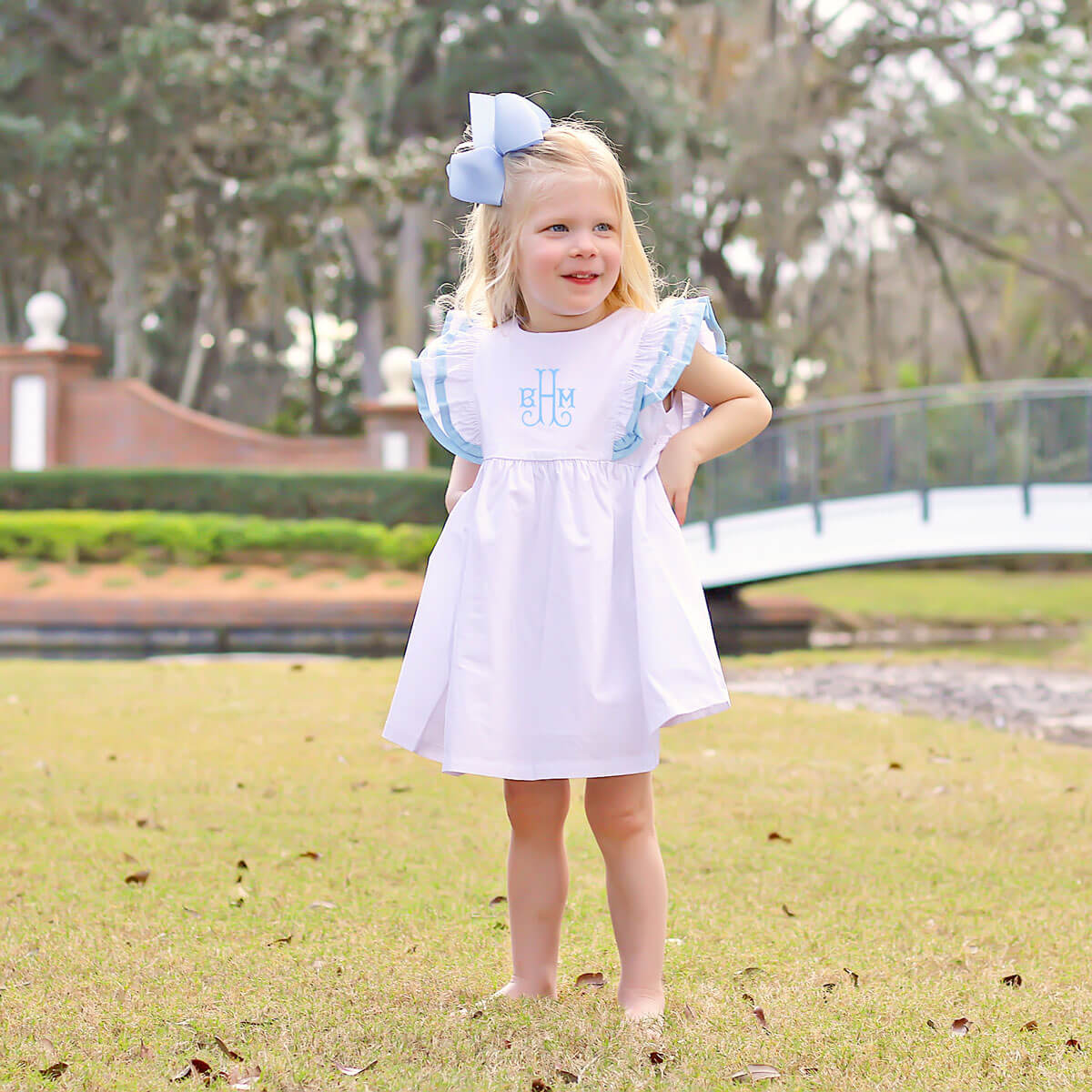 White & Light Blue Alice Dress