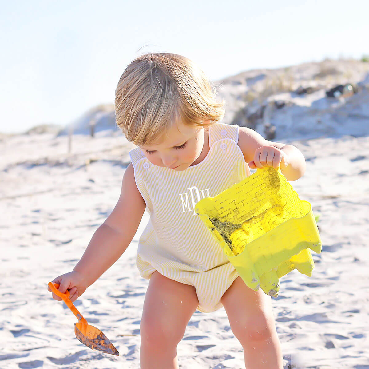 Yellow Stripe Seersucker Sun Bubble