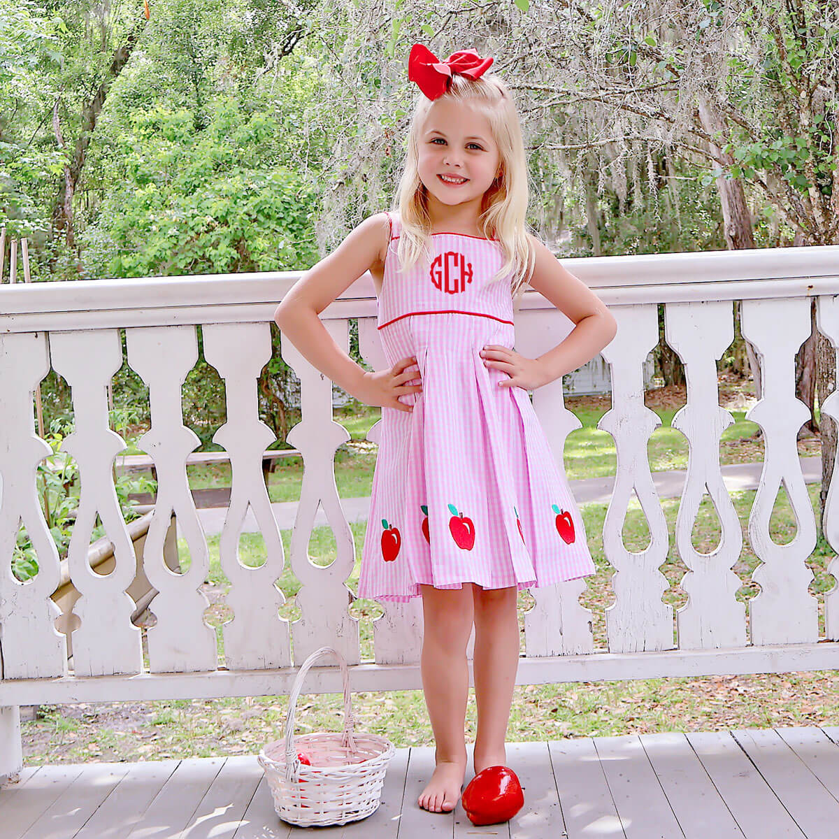 Smart Apple Pink Gingham Chloe Dress
