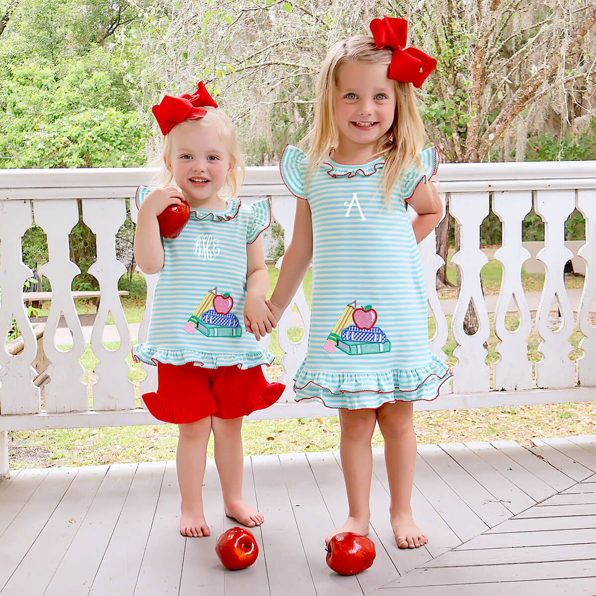 School Book Turquoise & Red Adalyn Short Set