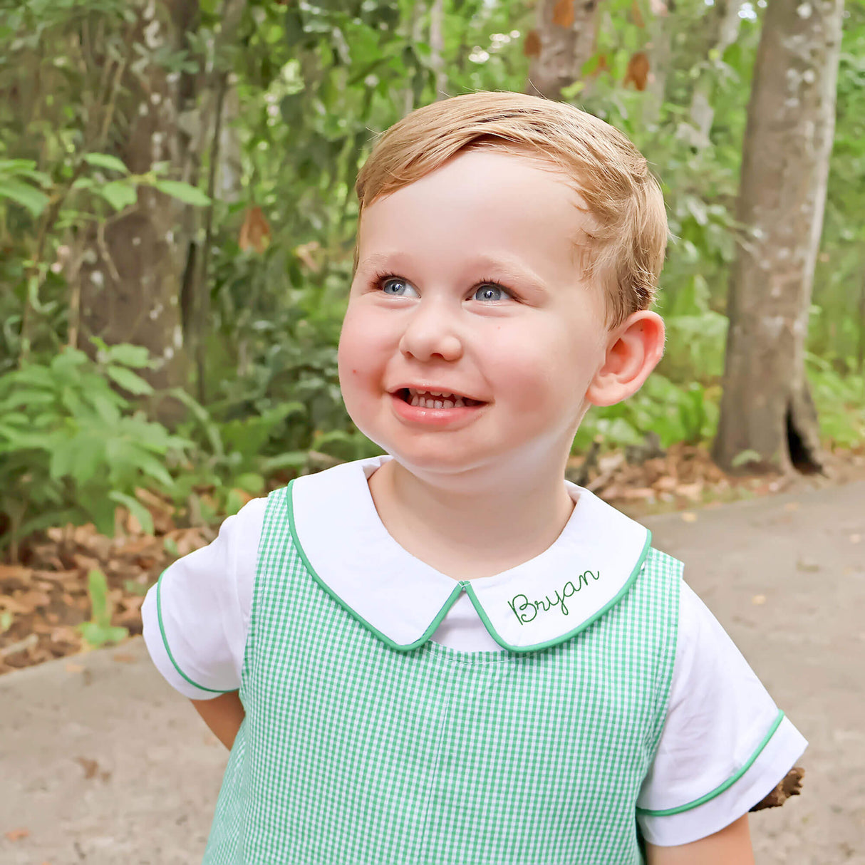 White Short Sleeve Undershirt With Green Trim